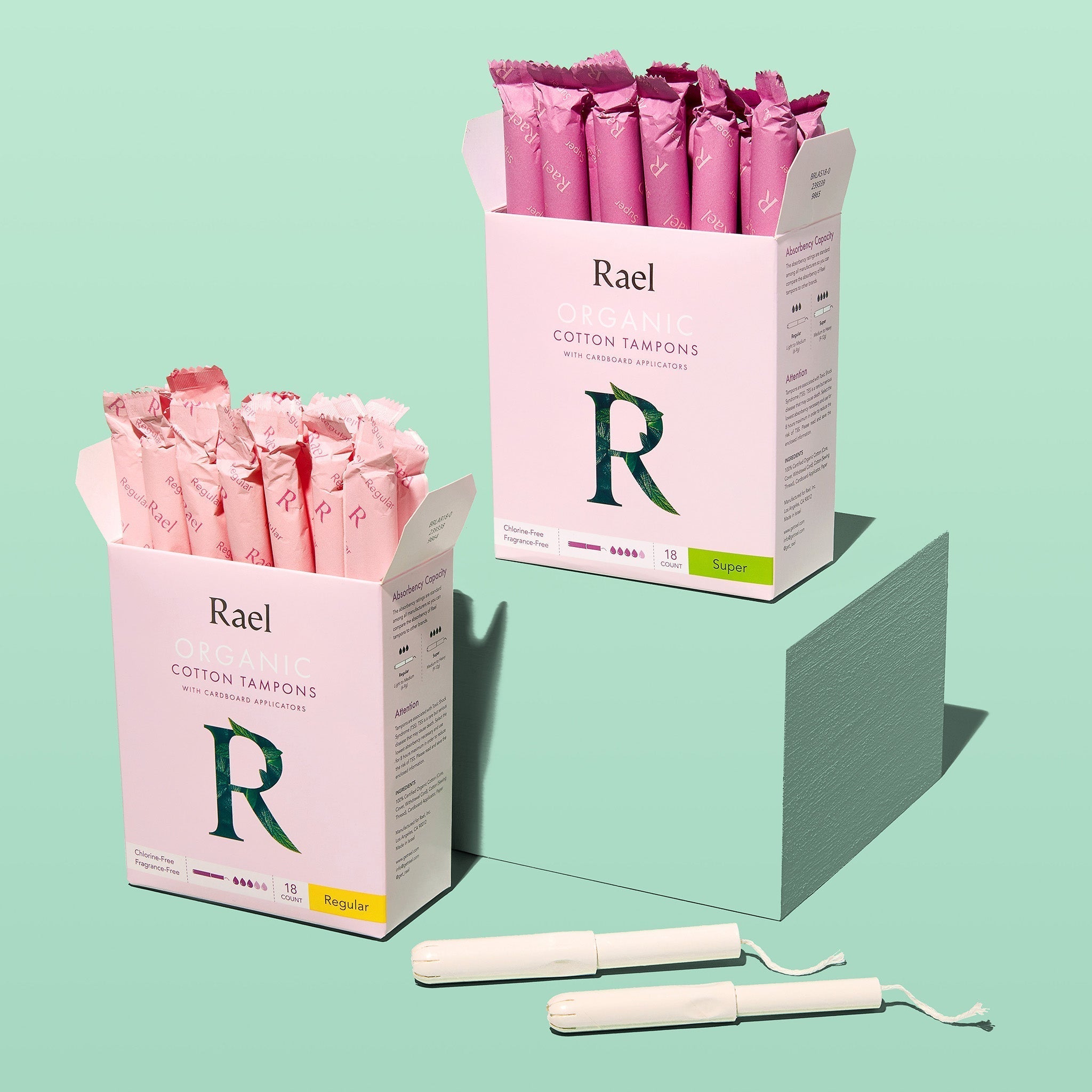 Regular Cardboard Applicator Tampons Made With Organic Cotton