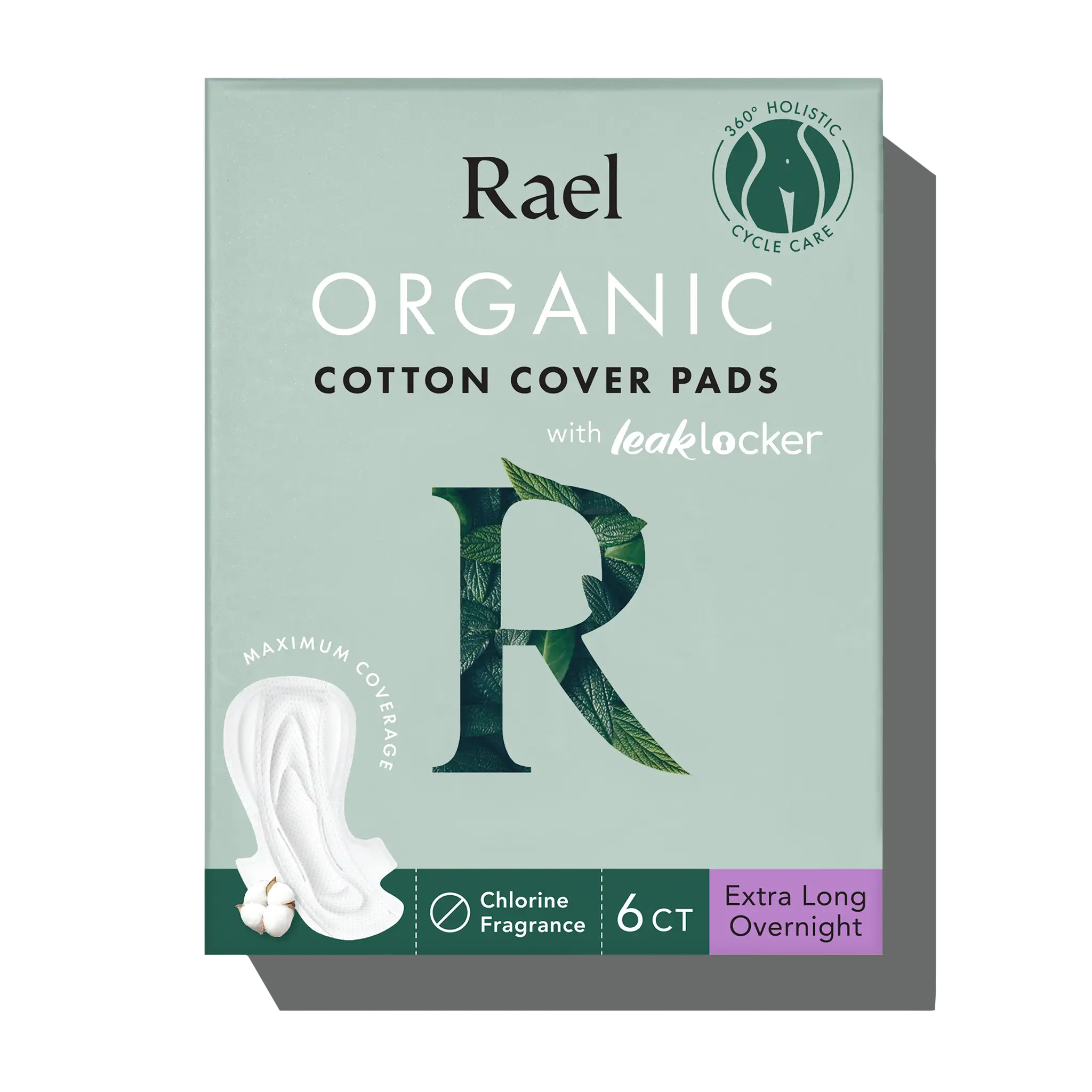 Extra Long Overnight Organic Cotton Cover Pads With Wings