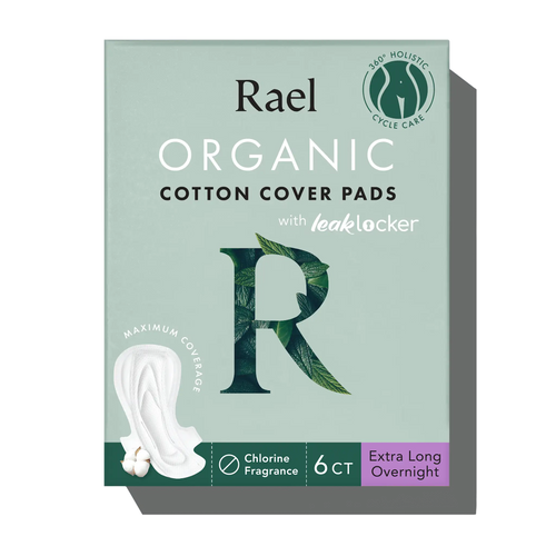 Extra Long Overnight Organic Cotton Cover Pads With Wings