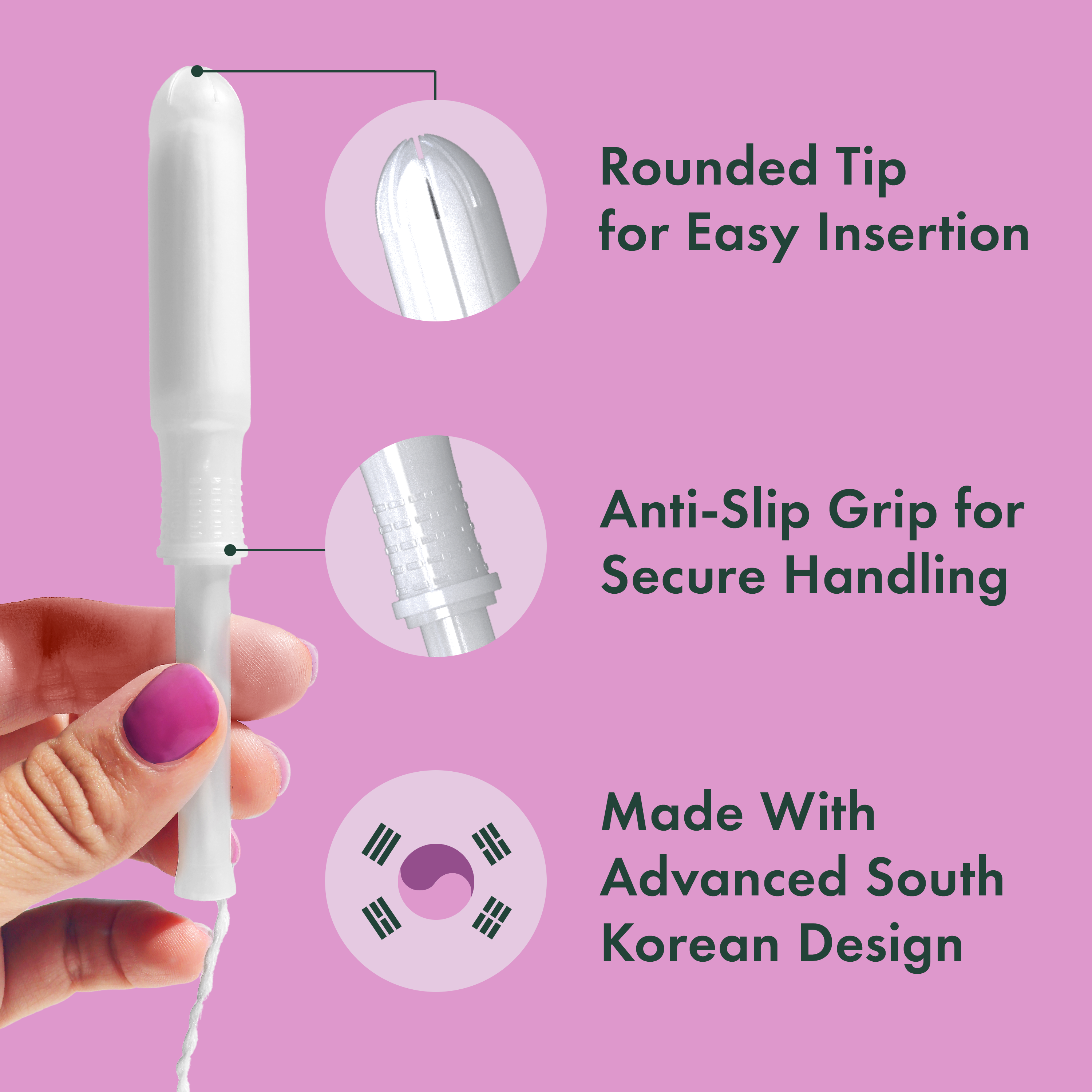 Regular Slim Applicator Tampons Made With Organic Cotton