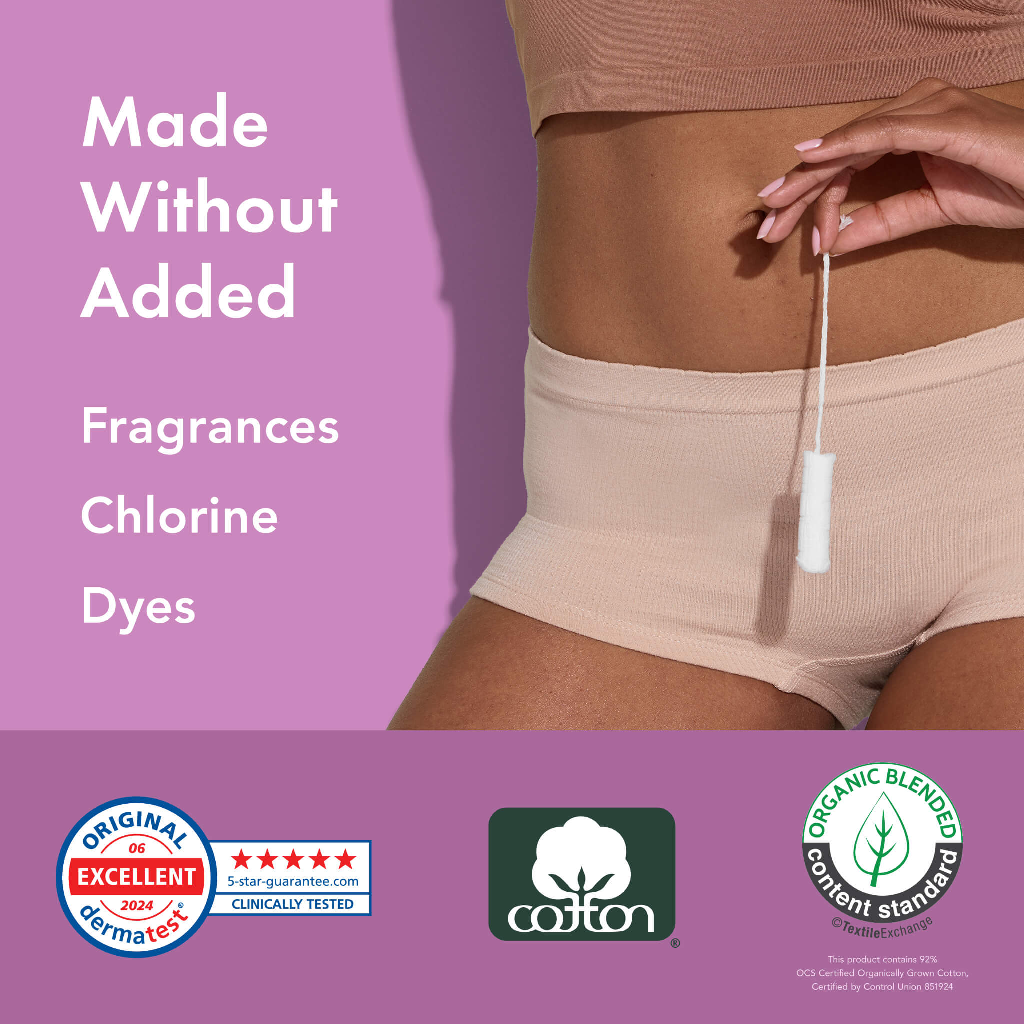 Super Slim Applicator Tampons Made With Organic Cotton